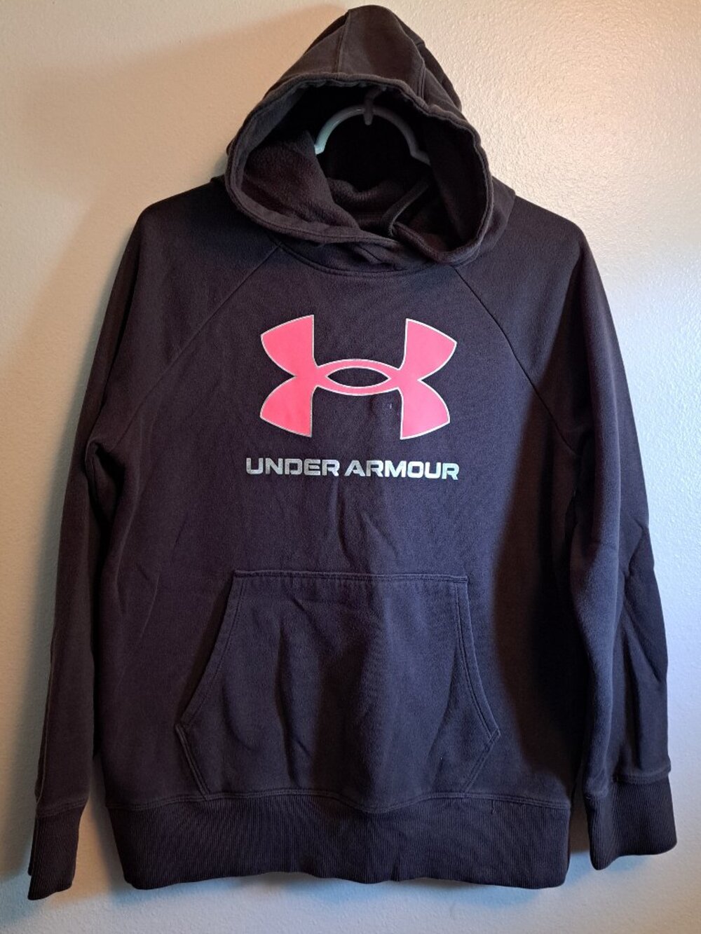 Under Armour Loose Fit Hooded Sweatshirt With Florescent Pink Logo
